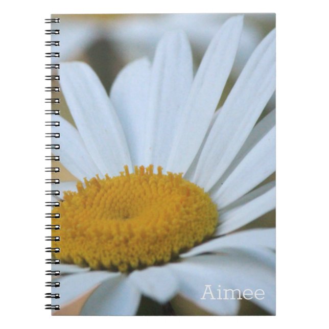 Cuaderno Hermosa flor de margarita blanca (Frente)