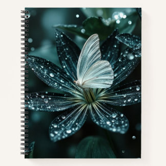 Cuaderno Hermosa flor y mariposa