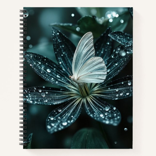 Cuaderno Hermosa flor y mariposa (Anverso)