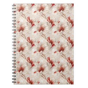 Cuaderno Hermosa Flora Blanca Roja
