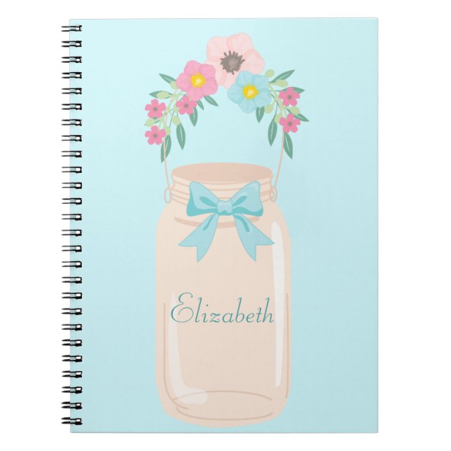 Cuaderno Hermosa floral azul (Frente)
