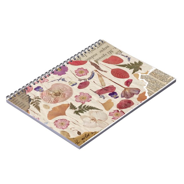 Cuaderno Hermosa Floral Presionada (Lado Izquierdo)