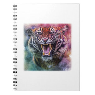 Cuaderno Hermosa foto de la cara del tigre de Bengala en cr