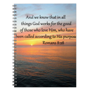 CUADERNO HERMOSA FOTO DE ROMANS 8:28 SUNRISE