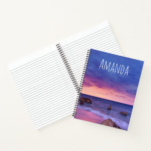 Cuaderno Hermosa fotografía de la costa atardecer