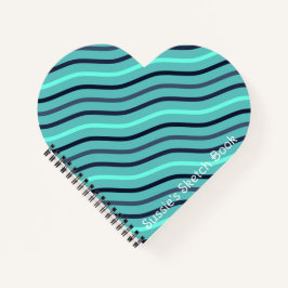 Cuaderno Hermosa franja Personalizado Azul