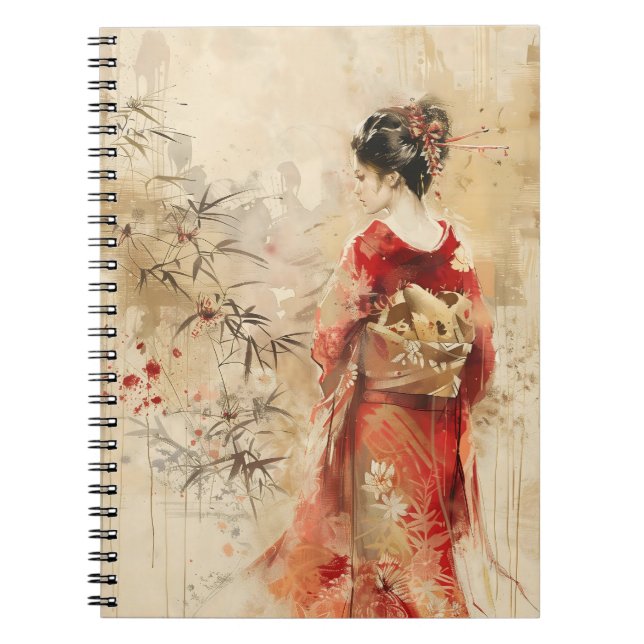 Cuaderno Hermosa Geisha de Pie (Frente)