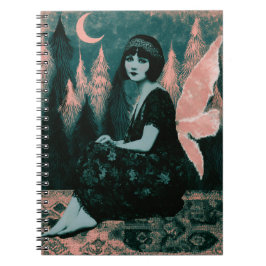 Cuaderno Hermosa Hada Vintage Con Alas Rosadas