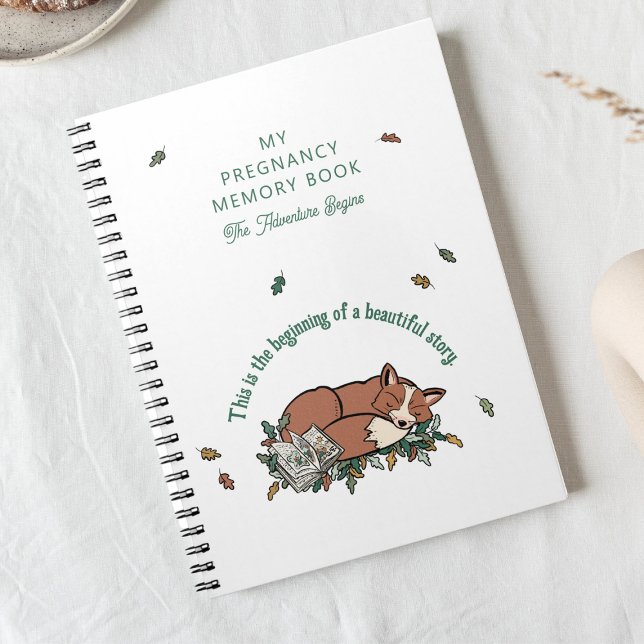 Cuaderno Hermosa historia del libro de memoria de embarazo (Woodland Fox Pregnancy Journal)