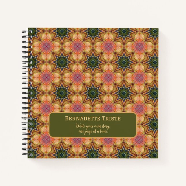Cuaderno Hermosa Jewel Toned Nombre Personalizado Saying St (Anverso)