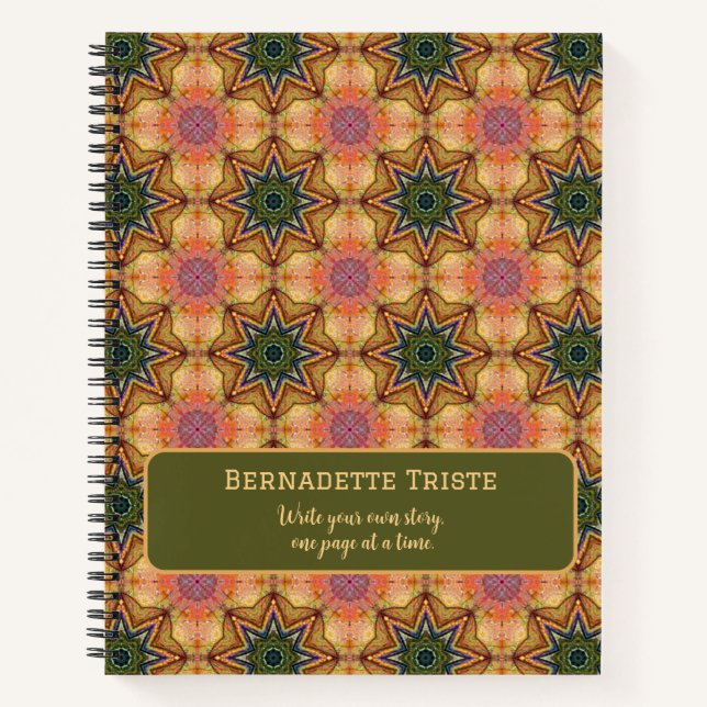 Cuaderno Hermosa Jewel Toned Nombre Personalizado Saying St (Anverso)