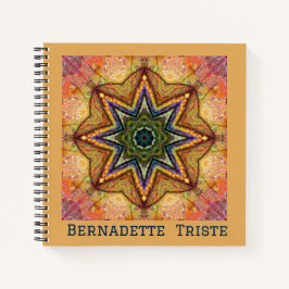 Cuaderno Hermosa Jewel Toned Nombre Personalizado Star Tile