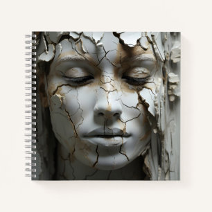 Cuaderno Hermosa joven mujer singular arte gráfico femenino