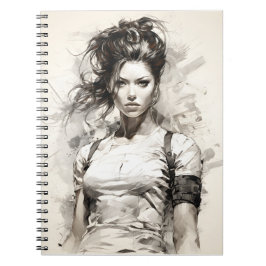 Cuaderno Hermosa joven mujer única novedad femeninaArte