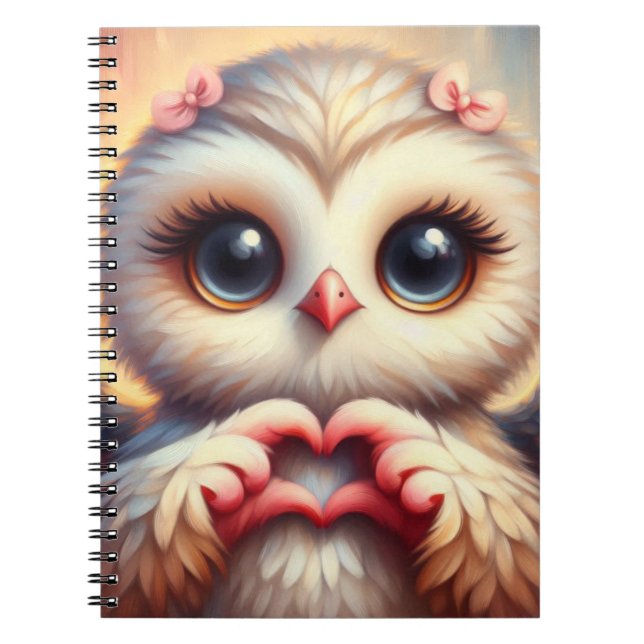 Cuaderno Hermosa Lechuza Corazón de Amor (Frente)