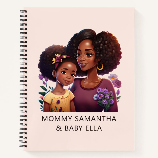 Cuaderno Hermosa mamá y hija negras (12) (Anverso)