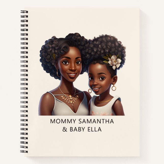 Cuaderno Hermosa mamá y hija negras (18) (Anverso)