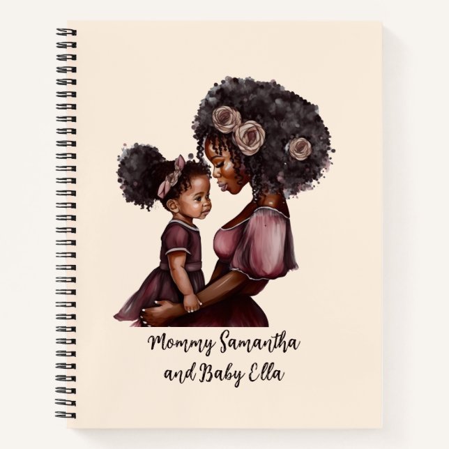 Cuaderno Hermosa mamá y hija negras (28) (Anverso)