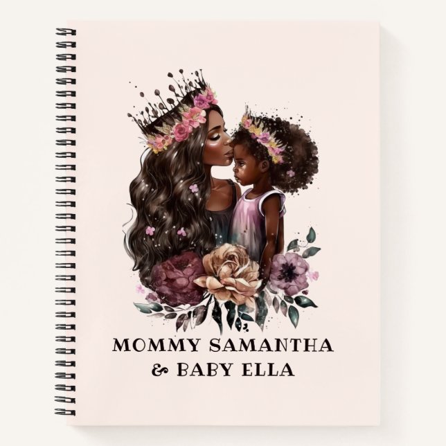 Cuaderno Hermosa mamá y hija negras (3) (Anverso)