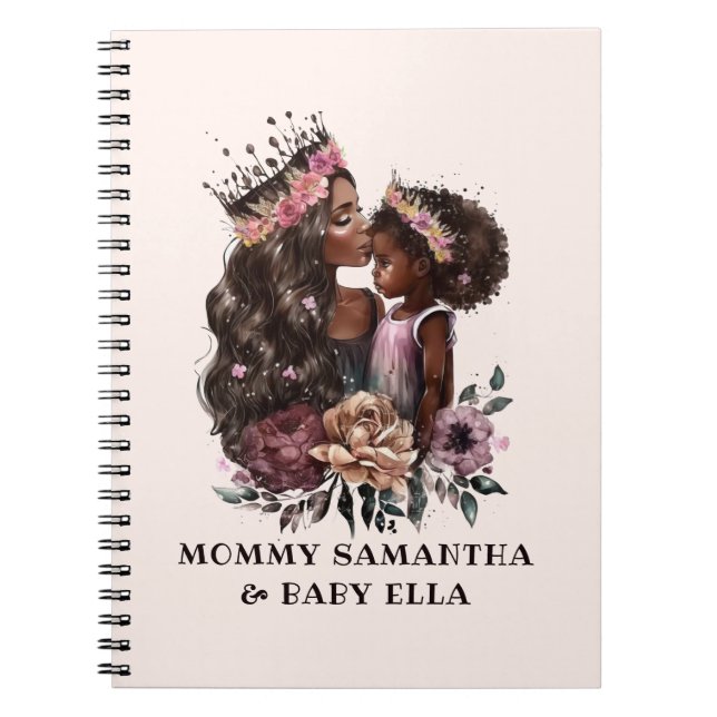 Cuaderno Hermosa mamá y hija negras (3) (Frente)