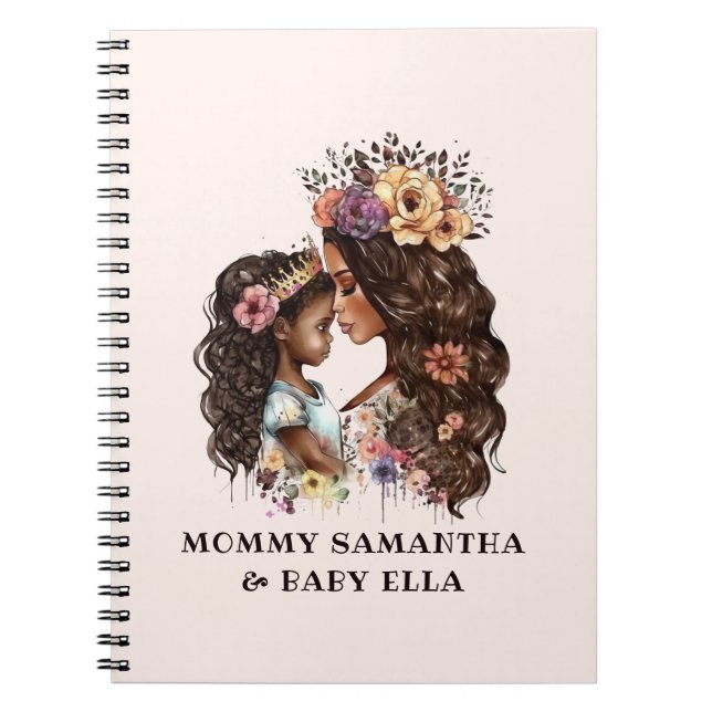 Cuaderno Hermosa mamá y hija negras (4) (Frente)