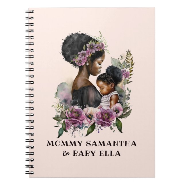 Cuaderno Hermosa mamá y hija negras (6) (Frente)