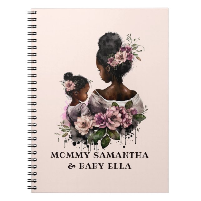 Cuaderno Hermosa mamá y hija negras (7) (Frente)