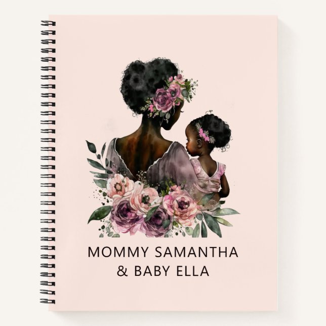 Cuaderno Hermosa mamá y hija negras (8) (Anverso)