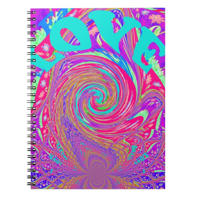 Cuaderno Hermosa maravilla Amor Remolino Texto Arte Imprimi (Frente)