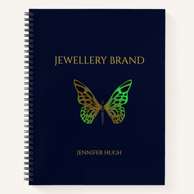 Cuaderno Hermosa mariposa azul oscuro (Anverso)