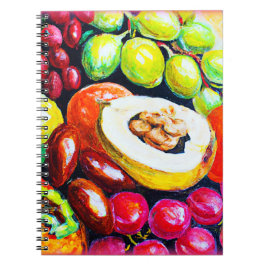 Cuaderno Hermosa mezcla de pintura de frutas de uva. ¡Hazte