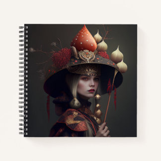 Cuaderno Hermosa mística Amanita Muscaria Bruja de hongos