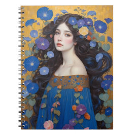 Cuaderno Hermosa Mujer Con Glorias De Mañana