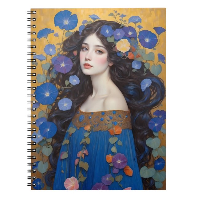 Cuaderno Hermosa Mujer Con Glorias De Mañana (Frente)