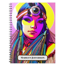 Cuaderno Hermosa Mujer Nativa Estadounidense. Nombre modifi
