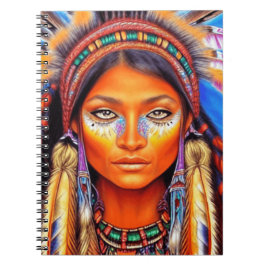 Cuaderno Hermosa mujer nativa norteamericana