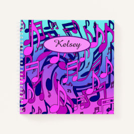 Cuaderno Hermosa música notas musicales anima a la artista 