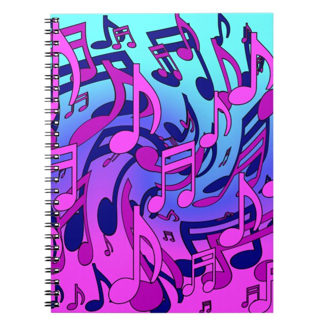 Cuaderno Hermosa música notas musicales anima a la artista (Frente)