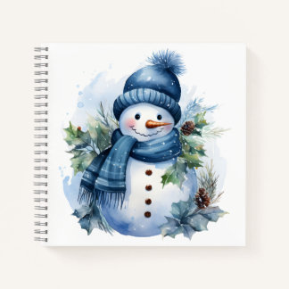 Cuaderno Hermosa Navidad Cubierta De Snowman Con Escarcha A