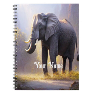 Cuaderno Hermosa pintura de un elefante en su naturaleza