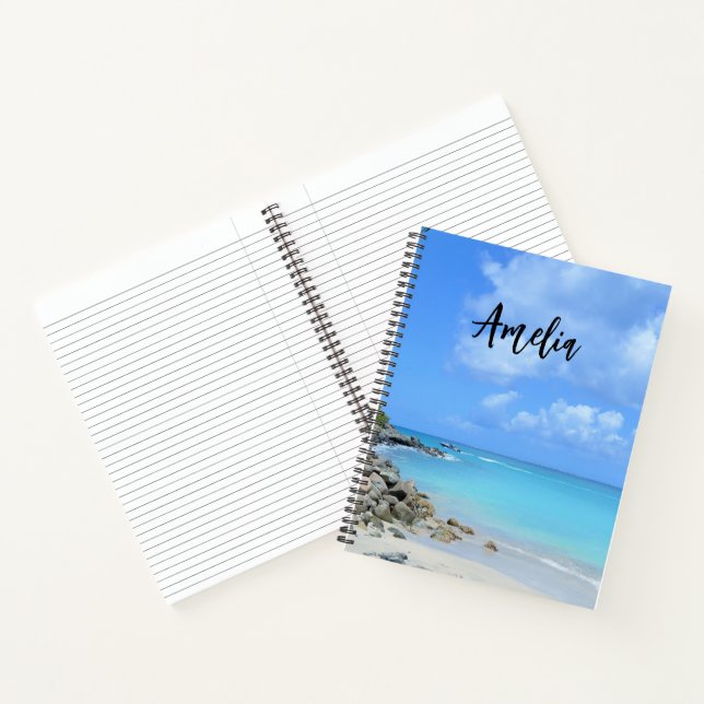 Cuaderno Hermosa playa tropical turquesa (Interior)
