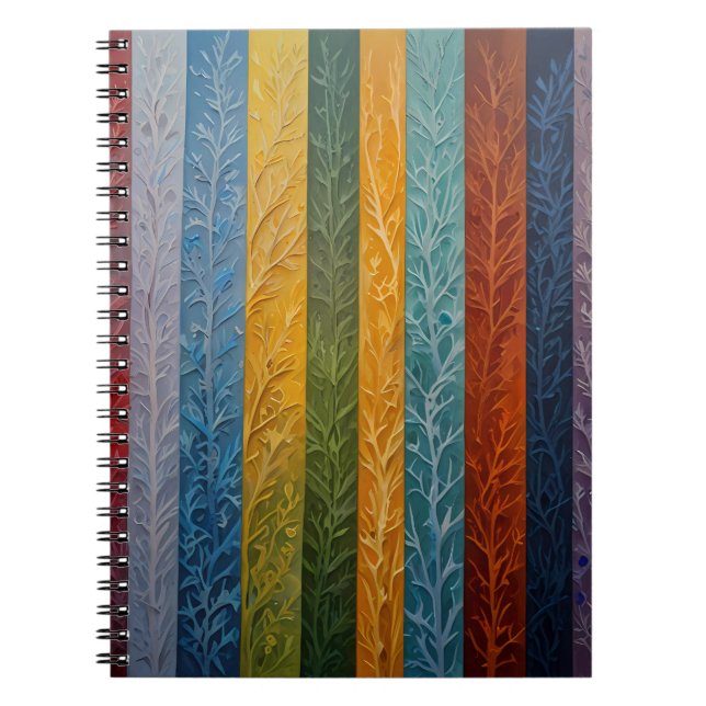 Cuaderno Hermosa plumas de hielo multicolor (Frente)