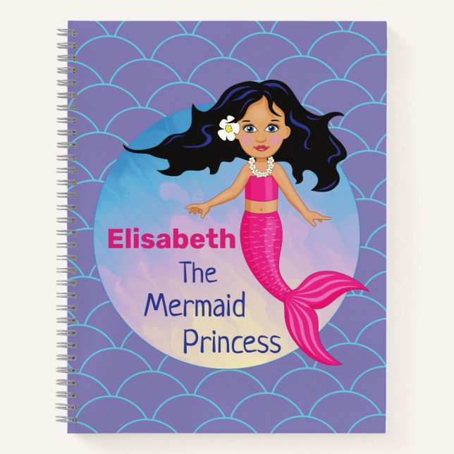 Cuaderno Hermosa princesa sirena bajo el mar Chicas (Anverso)