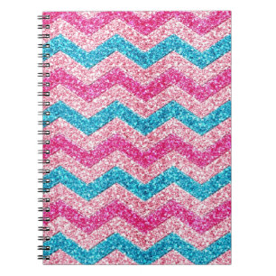 Cuaderno Hermosa purpurina de moda femenina brillante zigza