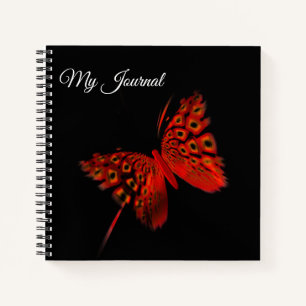 Cuaderno Hermosa revista de mariposa roja