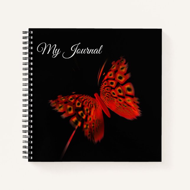 Cuaderno Hermosa revista de mariposa roja (Anverso)