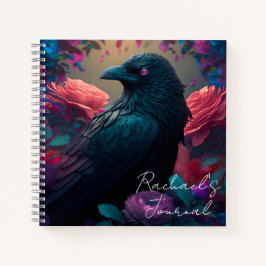 Cuaderno Hermosa revista Raven and Flowers