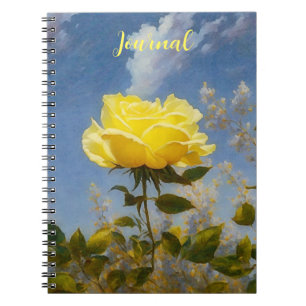 Cuaderno Hermosa rosa amarilla y revista de arte Sky