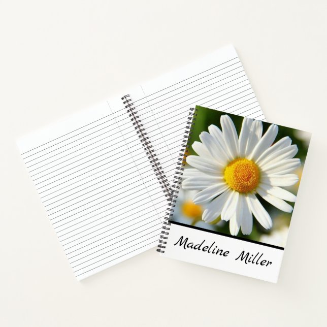 Cuaderno Hermosa Shasta Daisy | Personalizado Floral (Interior)