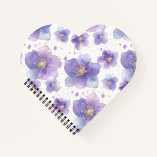 Cuaderno hermosa y elegante flor de impresión sin soldadura